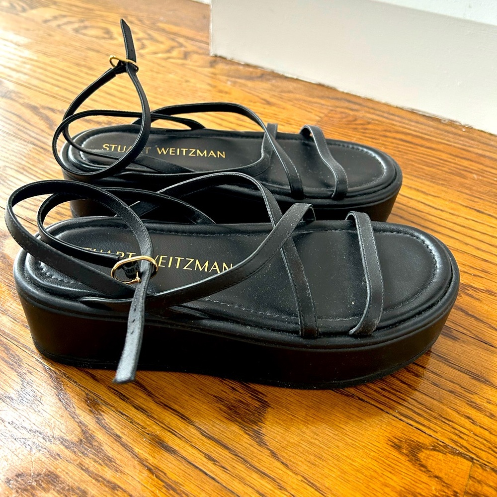 Stuart Weitzman black sandals, 7.5, new